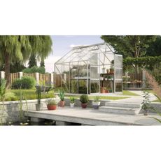 Skleník VITAVIA URANUS 6700 číre sklo 3 mm strieborný