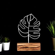 Hanah Home Kovová dekorácia Thin Leaf 28 cm biela