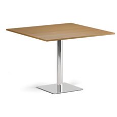 Konferenčný stolík ENZO, 100x100 cm, chróm podnož, buk
