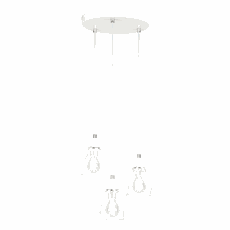 Visiaca lampa, biela/kov, OKIRA TYP 1