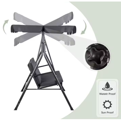 Lean Záhradná hojdačka sivá – 250kg, 2 vankúše