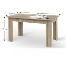 KONDELA General New jedálenský stôl 140x80 cm dub sonoma