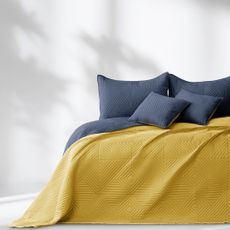 AmeliaHome Prehoz na posteľ Softa tmavomodrý/medový, velikost 260x280