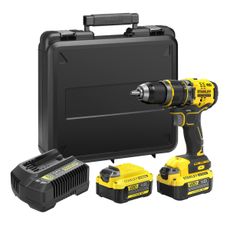 Aku vŕtačka s príklepom Stanley V20, 2 x 4.0Ah, kitbox
