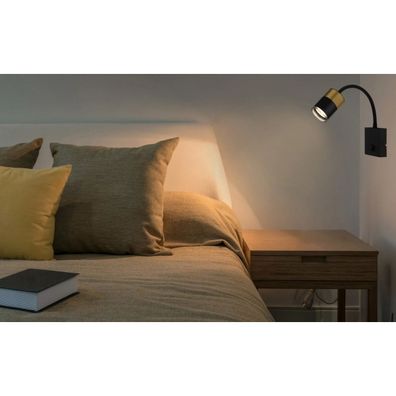 Globo 57850W - Nástenné bodové svietidlo BRISBON 1xGU10/25W/230V čierna/zlatá