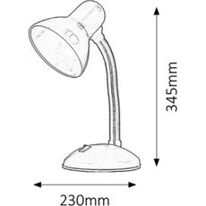Rabalux 4169 - Stolná lampa DYLAN 1xE27/40W/230V
