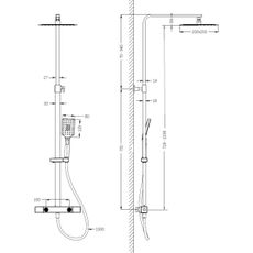 BATH DELUXE 31-120-06-02-00 - Sprchová súprava s termostatickou batériou NAESBY