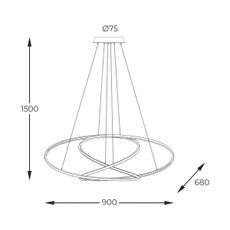 Zuma Line MD7360-1A-3GT - LED Luster na lanku CHOLET LED/56W/230V zlatá