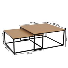 KONDELA Kastler konferenčný stolík (2 ks) buk / čierna
