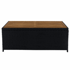 Záhradný úložný box/lavica, čierna/prírodná/krémová, BEMUS