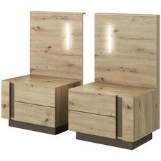 Nočné stolíky s osvetlením Arco dub artisan/grafit