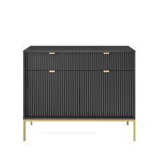 Piaski Komoda Nova 104 cm se zásuvkami černá/zlatá