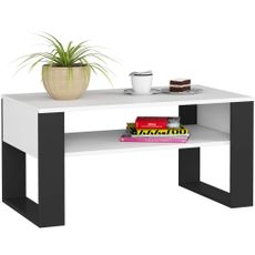 Ak furniture Konferenčný stolík DOMI biely/čierny
