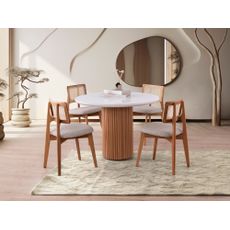 Jedálenský stôl Otantik v elegantnom štýle 104cm, farba - biela a vlašský orech
