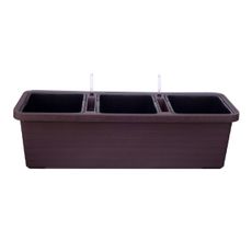Plastia Samozavlažovací truhlík Berberis TRIO, čokoláda, 117 cm