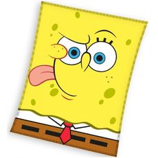 Veľká coral fleece deka SpongeBob - motív Emoji - 150 x 200 cm