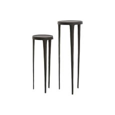 Kovové okrúhle odkladacie stolíky v súprave 2 ks ø 35 cm Tobias – Light & Living