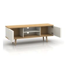Biely TV stolík v dekore duba 140x52 cm Alana - Støraa