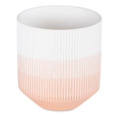 AmeliaHome Kvetináč Fino koralový/biely, velikost 9x9x9,8