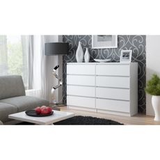 Komoda 8 zásuviek Malva 140 cm Biela