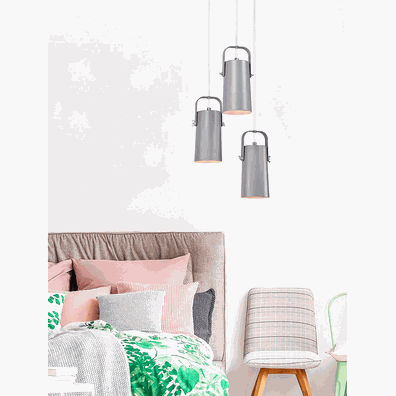 Visiaca lampa, sivá/kov, DEVAN