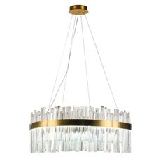 LED Stmievateľný luster na lanku LED/110W/230V 3000-6500K zlatá + diaľkové ovládanie