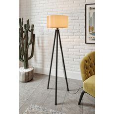 Stojacia lampa AYD 1xE27/40W/230V čierna/hnedá