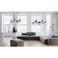 Luster na lanku CUBUS 6xE27/60W/230V čierna
