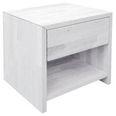 Carryhome NOČNÝ STOLÍK, buk, biela, 45/45/35 cm