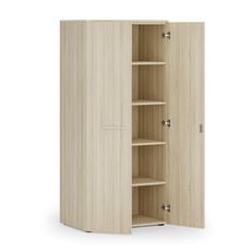Kancelárska policová skriňa PRIMO WOOD s dverami, 800 x 500 x 1781 mm, dub prírodný