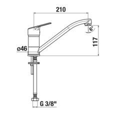 JIKA H3512E10042301 - Batéria drezová LYRA 21 cm lesklý chróm