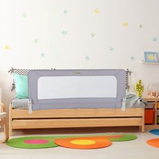 Zábrana na detskú posteľ 150 x 70 x 38 cm | sivá