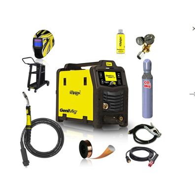 KOWAX GeniMig®240DP LCD + Horák + Kukla + Ventil + Podvozok + Plná Co2 Fľaša + Sprej + 5kg drôt + Káble