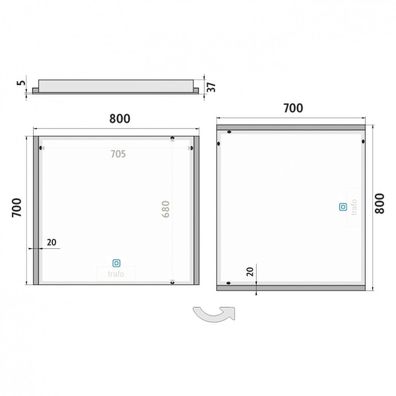 NIMCO ZP 11003V - LED Kúpeľňové podsvietené zrkadlo 3000-6500K 70x80 cm IP44