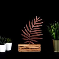Hanah Home Kovová dekorácia Palm Leaf 27 cm bronzová