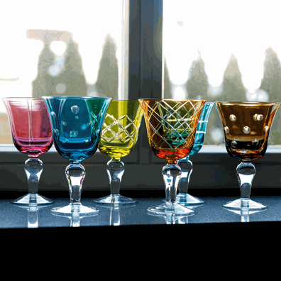 Poháre na víno, set 6 ks, 350 ml, mix farieb, GAIRA TYP 2