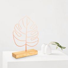 Hanah Home Kovová dekorácia Large Leaf 41 cm medená