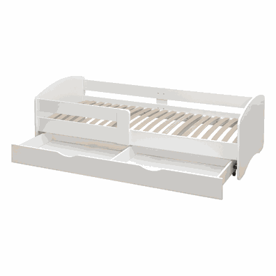 Posteľ s roštom a úložným priestorom 90x200, biela, COCOLINO