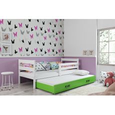 Posteľ s prístelkou ERIK 2 - 200x90cm Biely - Zelený