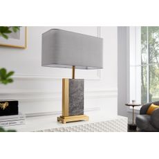 Estila Stolová lampa Miracul v glamour štýle s podstavou z mramoru sivej farby a kovu v zlatej farbe 65 cm