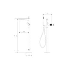 OMNIRES CT8033CR - Voľne stojacia vaňová sada s batériou CONTOUR lesklý chróm