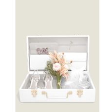 Biely dekoratívny úložný box z umelej kože 50x30x15 cm – Stackers