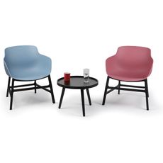 Odkladací stolík z MDF, priemer 50 cm, čierny