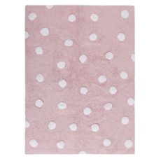 Lorena Canals koberce Pre zvieratá: Prateľný koberec Polka Dots Pink-White - 120x160 cm