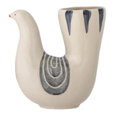 Krémová ručne maľovaná váza z kameniny (výška 19 cm) Trudy – Bloomingville