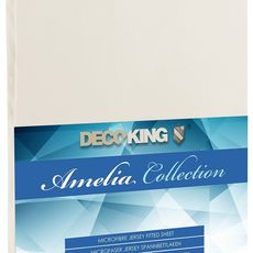 Jersey prestieradlo z mikrovlákna DecoKing Amelia krémové, velikost 90-100x200+30