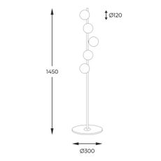Zuma Line 5649 - Stojacia lampa ALI 5xG9/40W/230V
