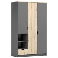 Šatníková skriňa Joy 3D 120x193x51 - sivá/dub artisan