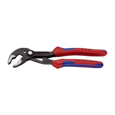 Kliešte na rúry Cobra 180 mm. KNIPEX 87 02 180 DIN ISO 8976 - leštená hlava, viaczložkové objímky