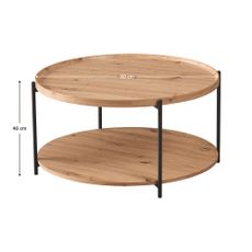 KONDELA Lapis konferenčný stolík dub artisan / čierna